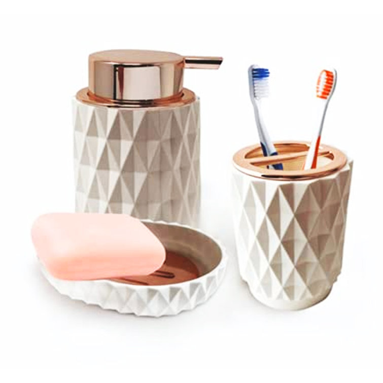 Jaypee 3 Piece Bathroom Accessory Set Soap Dispensers, Toothbrush ...